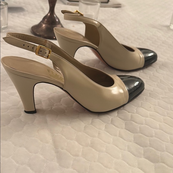 50% off 
Salvatore Ferragamo Beige and Black Women's sling backpumps - Picture 3 of 8